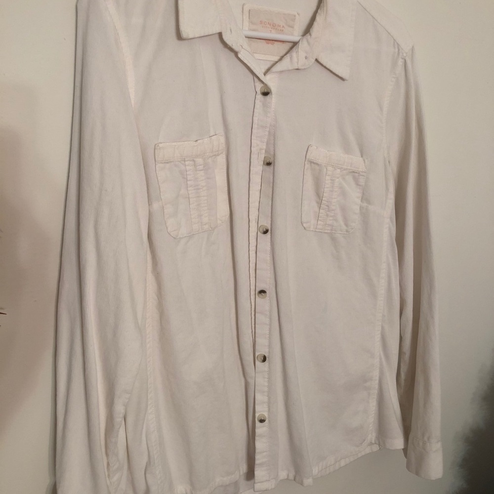 White Button Up Flannel